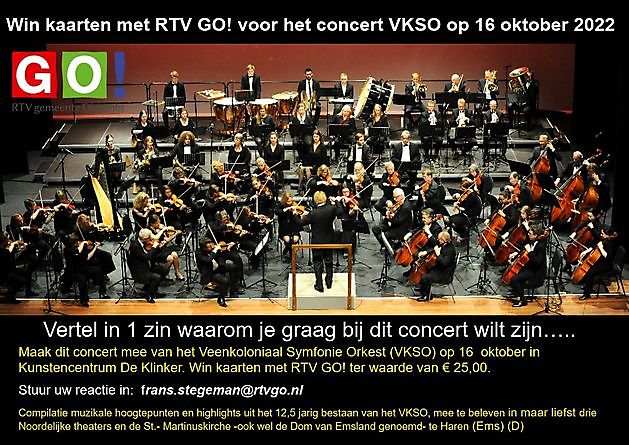 Win kaarten met RTV GO! voor het concert van het VKSO - RTV GO! Omroep Gemeente Oldambt
